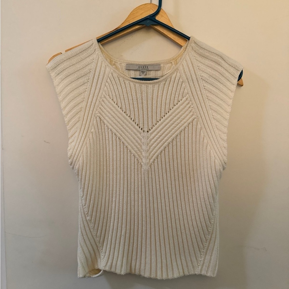 Guess Women's Cream Sleeveless Top